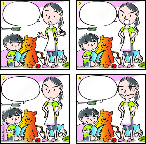 Primary school four-frame comic