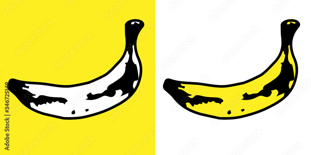 黄色バナナのかわいいイラストアイコン Stock Vector Adobe Stock