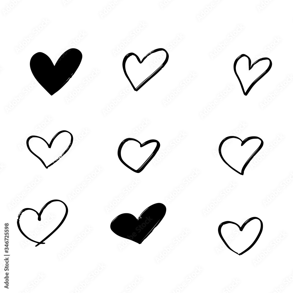 Heart doodles. Hand drawn hearts. Design elements for Valentine's day. Vector EPS 10. Heart doodles. Hand drawn hearts. Design elements for Valentine's day. Vector EPS 10.