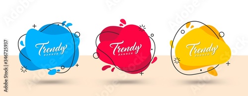 Trendy set of abstract banners. Vector bright template banners. Template ready for use in web or print design.