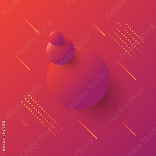 colorful 3d balls shape, minimal design