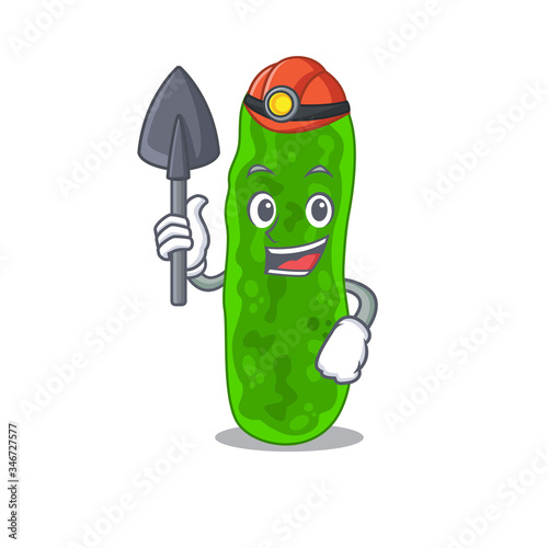 Legionella micdadei miner cartoon design concept with tool and helmet