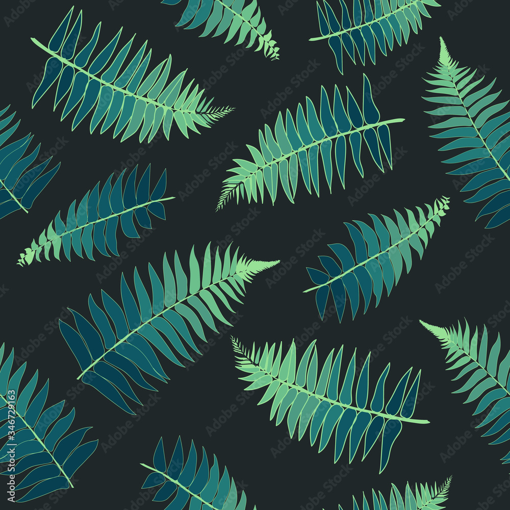Seamless repeating pattern of fern leaves