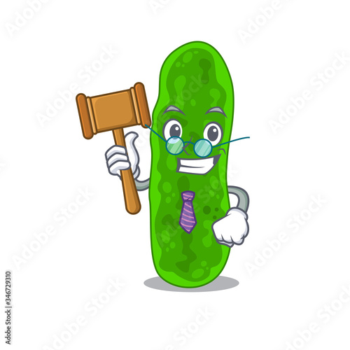 A humble judge of legionella micdadei cartoon character design wearing glasses