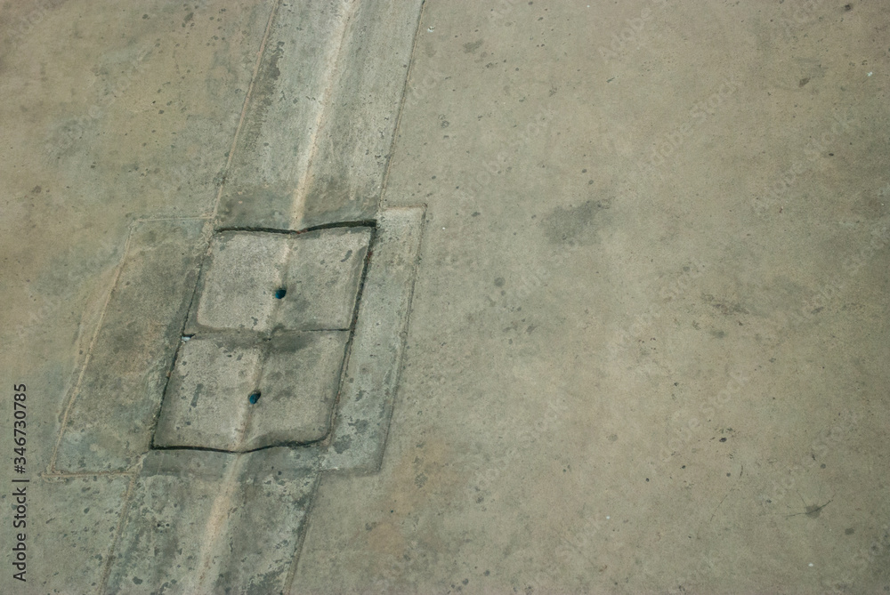 Fototapeta premium Drainage pipes on the floor