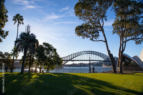 Beautiful Park on Sydney Australia harbour On a beautiful sunny day clear blue skies © Elias Bitar