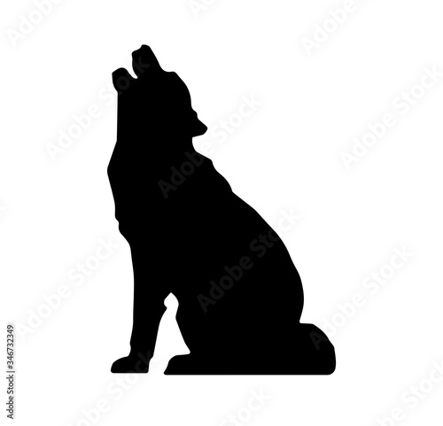 Wallpaper Mural Silhouette of wolf on white background Torontodigital.ca