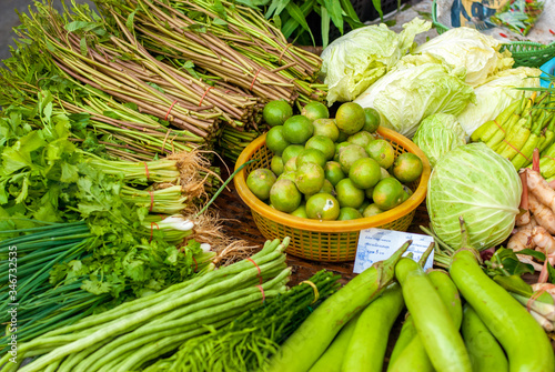 Garden vegetables in the morning market