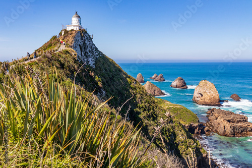 Nugget point. New Zealand.  03-14-2020. Lighthouse at Nugget Point in New zealand.