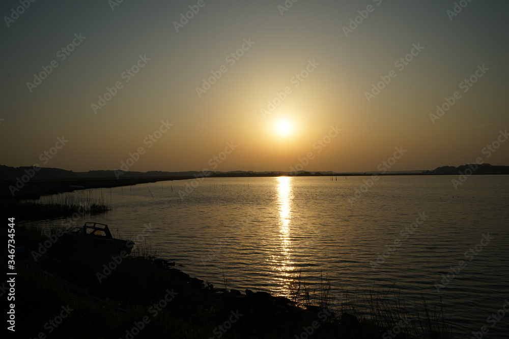 Obraz premium 涸沼の夕景