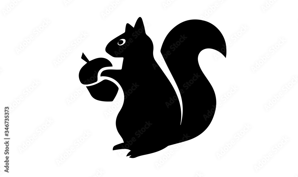 Squirrel silhouette on white background Squirrel silhouette on white background