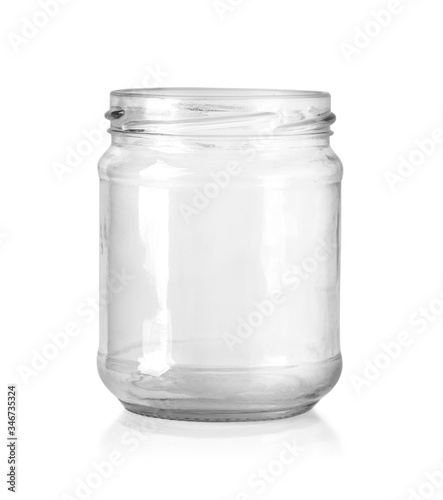 Open empty glass jar