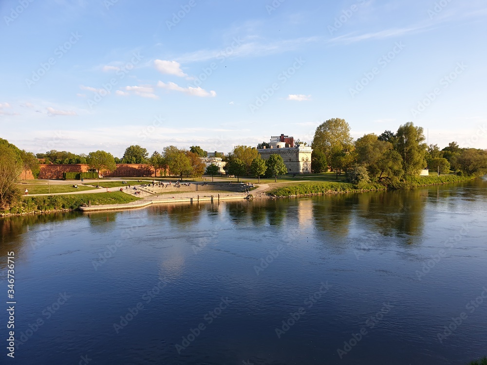 Fluss Donau in Ingolstadt Bayern