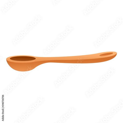 Wood spoon icon. Cartoon of wood spoon vector icon for web design isolated on white background