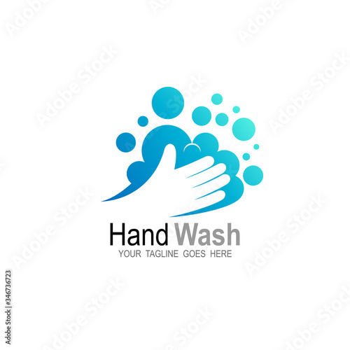 Hand wash logo, Washing hands with soap to prevent virus and bacterial
