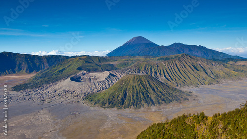 Bromo Mountain Landscape with blue sky