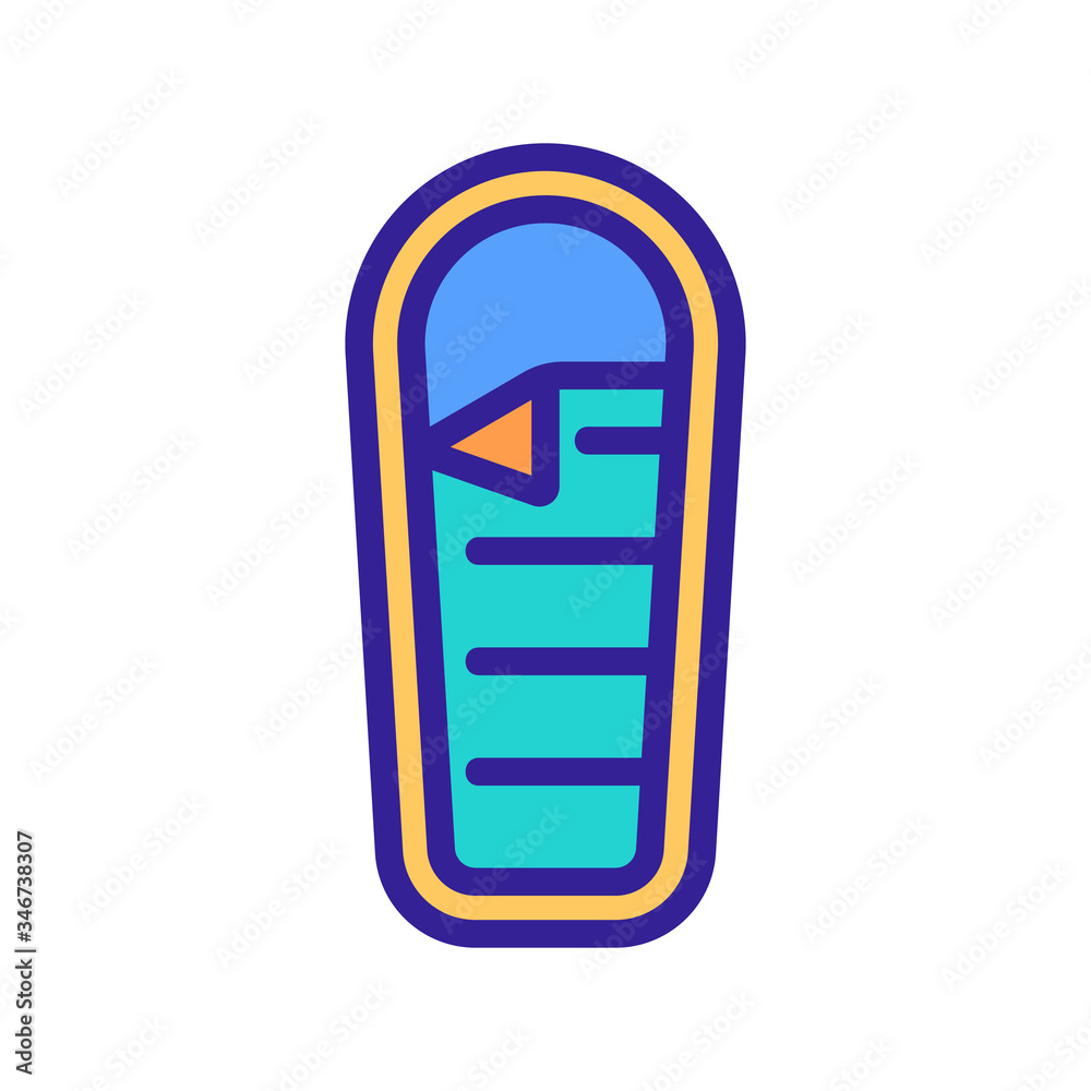 ajar combined sleeping bag icon vector. ajar combined sleeping bag sign. color symbol illustration ajar combined sleeping bag icon vector. ajar combined sleeping bag sign. color symbol illustration