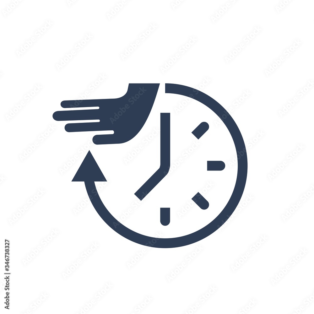 Time adjustment. Deferral Vector icon on a white background. Time adjustment. Deferral Vector icon on a white background.