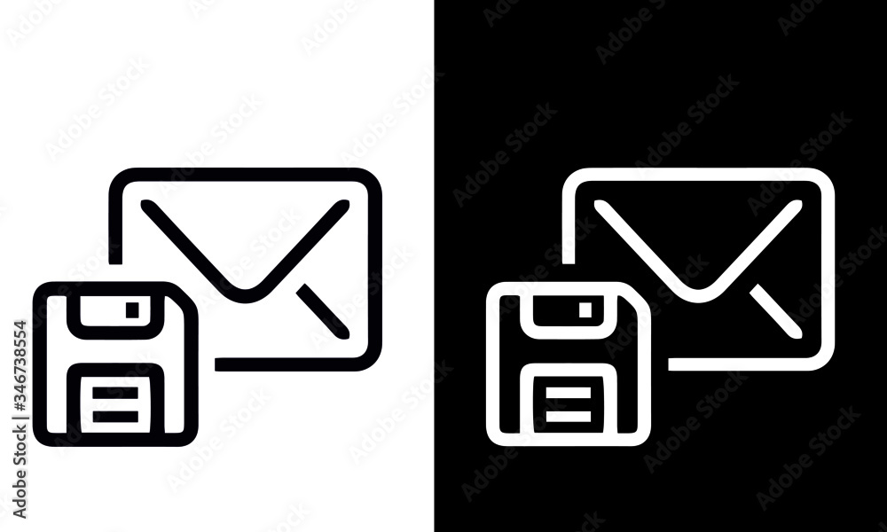 Email and Messaging Icons vector design black and white Email and Messaging Icons vector design black and white