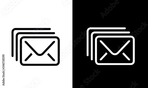 Email and Messaging Icons vector design black and white 