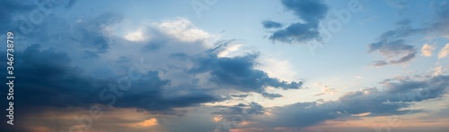 Fototapeta Naklejka Na Ścianę i Meble -  Spring Stormy Clouds on Sunset