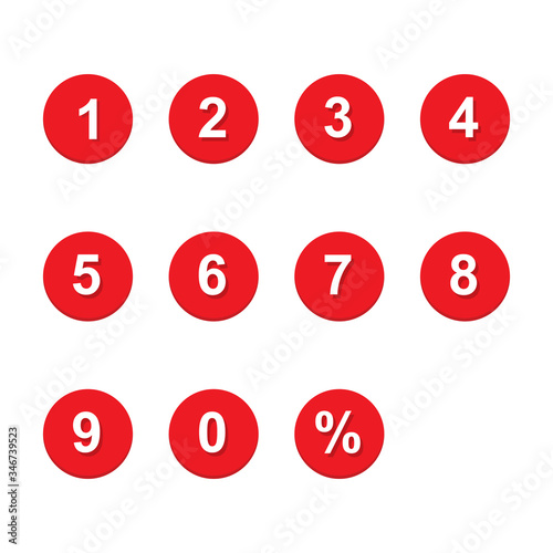 set of numbers icon isolated vector