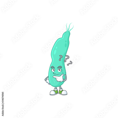 Helicobacter pylory mascot design concept having confuse gesture