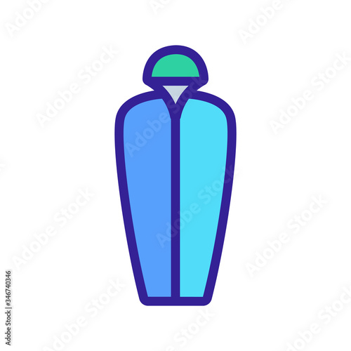 cocoon sleeping bag with hood icon vector. cocoon sleeping bag with hood sign. color symbol illustration