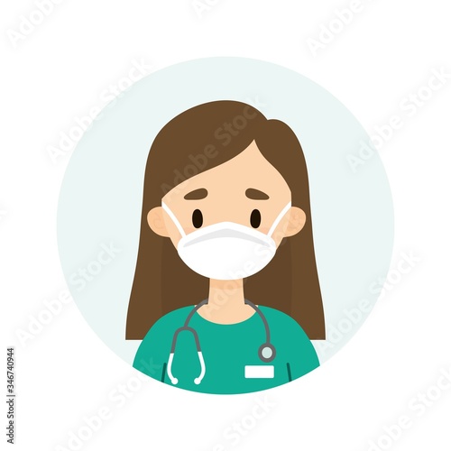 Female doctor/nurse wearing a mask