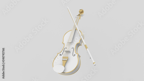 Fotografi 3d render illustration of violin