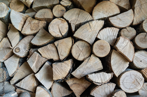 Dry firewood in barn.