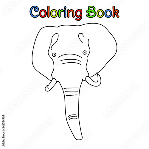 coloring book kid elephant head