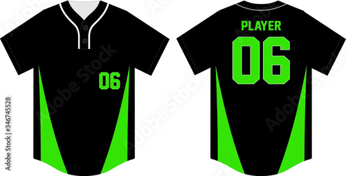 Baseball jersey, sport uniform,  template. Baseball t-shirt mock up. Front and back view baseball uniform vector