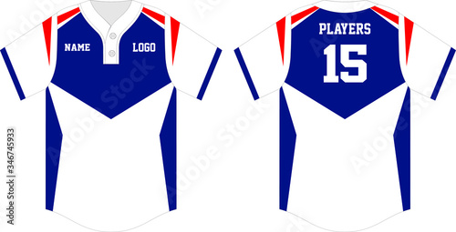 Baseball jersey, sport uniform, Baseball t-shirt mock up. Front and back view baseball uniform