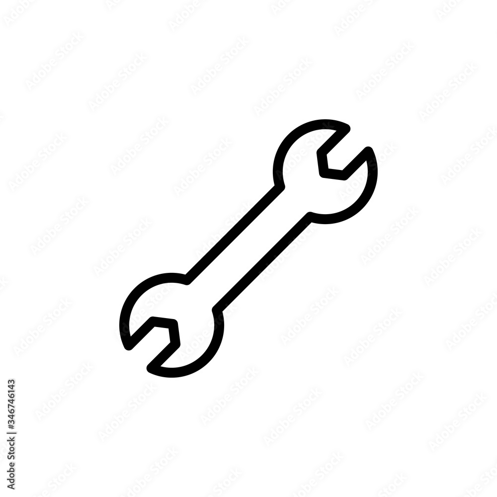 Wrench/settings icon on white background Wrench/settings icon on white background