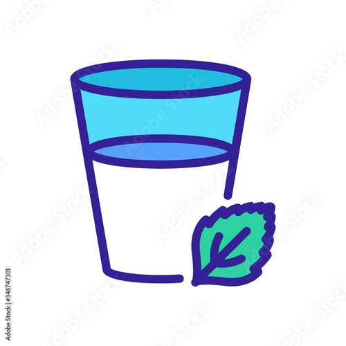 mint drink in glass icon vector. mint drink in glass sign. color symbol illustration