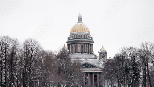 .outside view St. Isaac's Cathedral St. Petersburg. The ancient cathedral. Christianity Religion