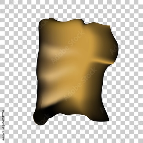 A burnt piece of paper . Vector illustration on an isolated background