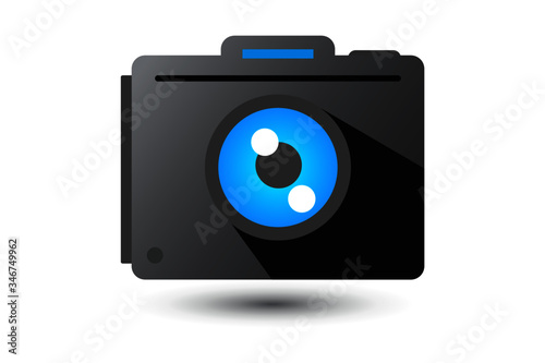 Camera icon with flat style