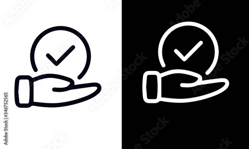 Help and Support Line Icons vector design black and white 