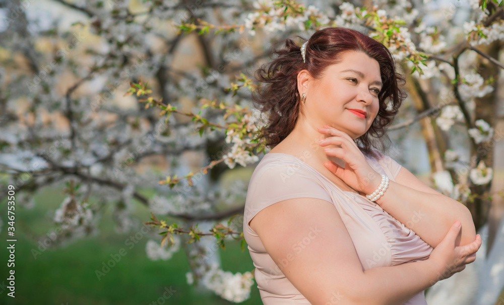 Summer vibes and joyful moments. Plus size woman enjoying a life, modern world and lifestyle Summer vibes and joyful moments. Plus size woman enjoying a life, modern world and lifestyle