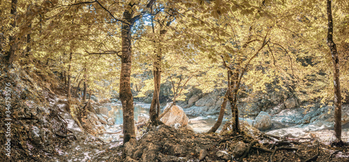 The mountain river Auzun-Uzen, the Great Crimean Canyon, the Crimean peninsula,
 the Bakhchisarai district, the village of Sokolinoe photo