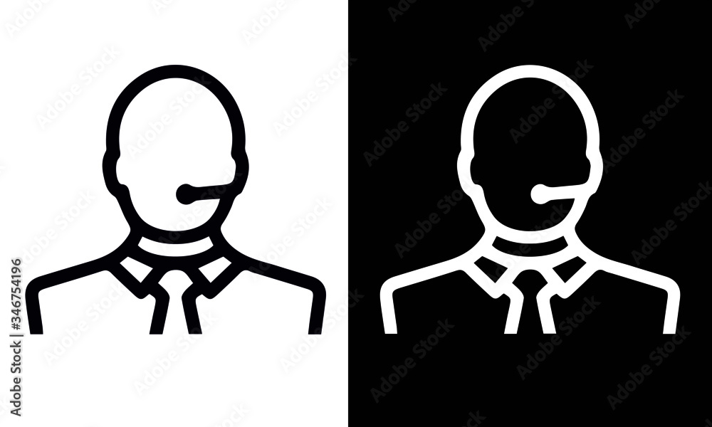 Help and Support Line Icons vector design black and white Help and Support Line Icons vector design black and white