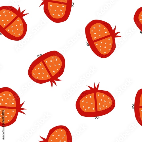 Seamless pattern with cartoon pomegranate. colorful vector. hand drawing, flat style. design for fabric, print, textile, wrapper