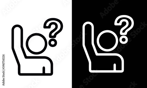 Help and Support Line Icons vector design black and white 