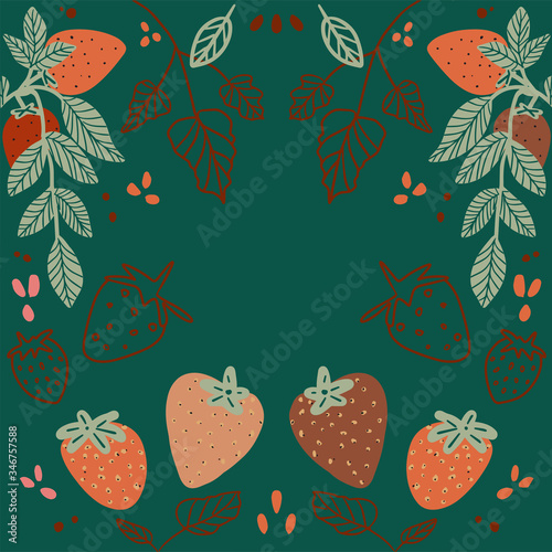 Vector illustration of berries seamless pattern. simple drawn doodle style