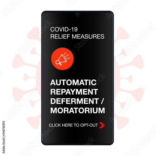 Vector Illustration of bank loan moratorium during Covid-19 pandemic outbreak. 