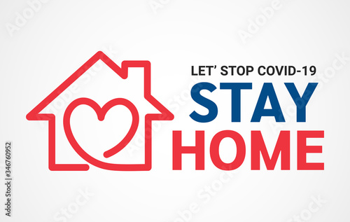 Stay home logo vector, stay home and safe from corona virus