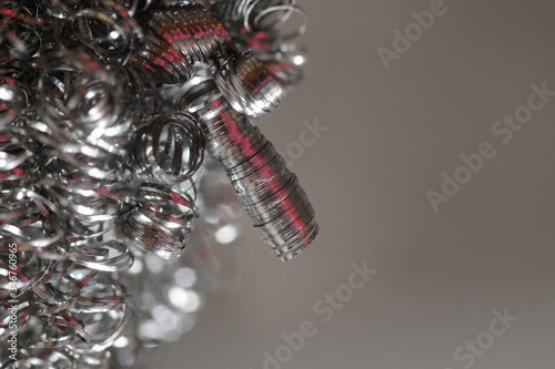 Macro- steel wool scrubbing pots