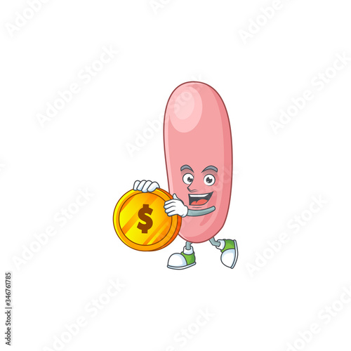 Legionella pneunophilla rich cartoon character have big gold coin photo